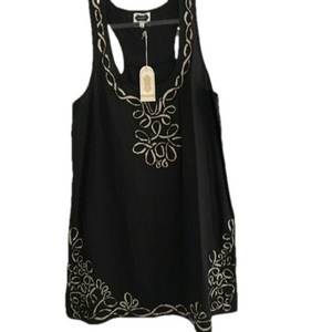 Mud Pie Black Beach to Bar Dress Ribbon Detail Large